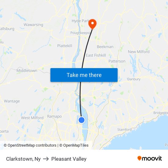 Clarkstown, Ny to Pleasant Valley map