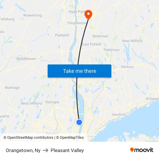 Orangetown, Ny to Pleasant Valley map