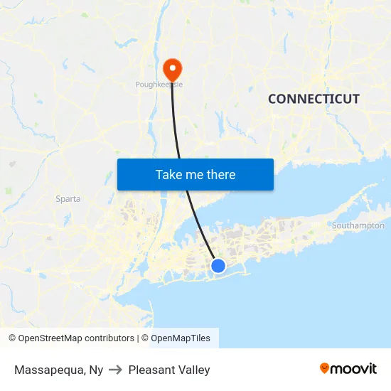 Massapequa to Pleasant Valley map