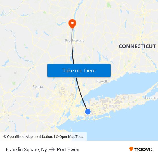 Franklin Square, Ny to Port Ewen map