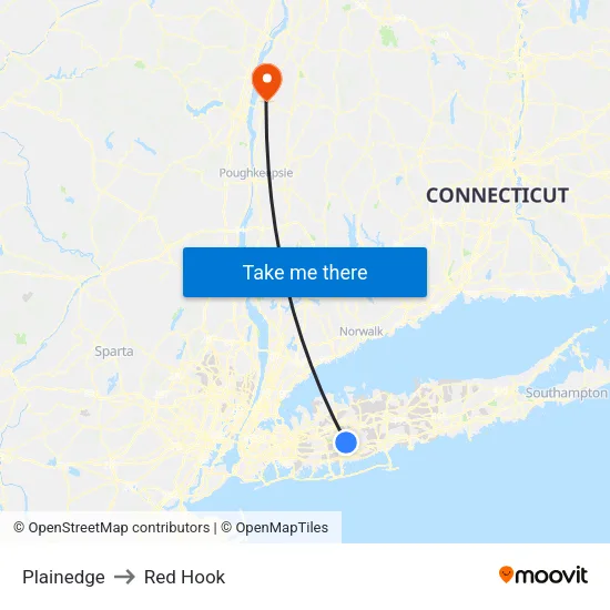 Plainedge to Red Hook map