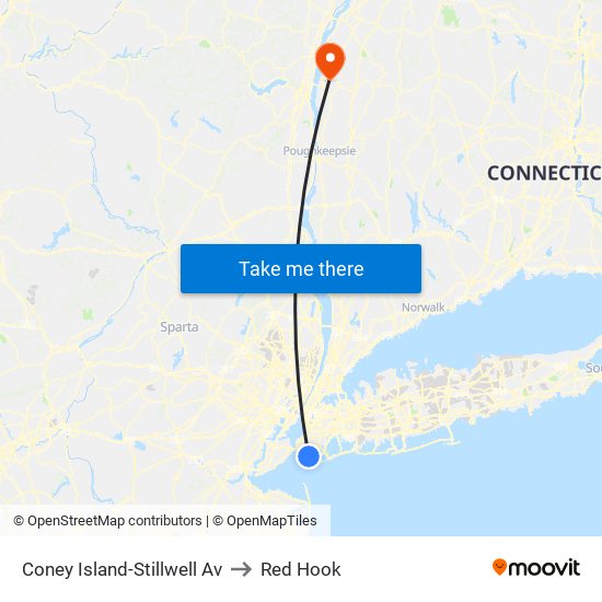 Coney Island-Stillwell Av to Red Hook map