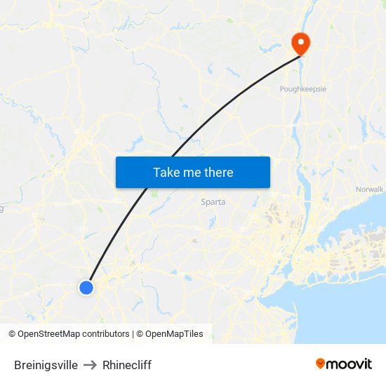 Breinigsville to Rhinecliff map