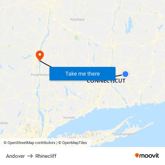 Andover to Rhinecliff map