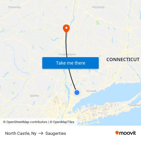 North Castle, Ny to Saugerties map