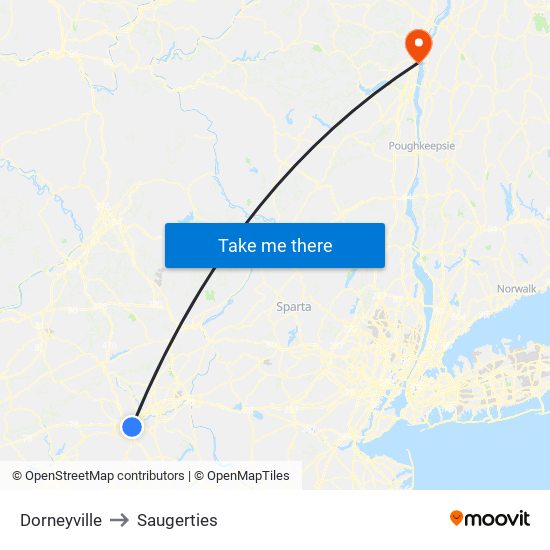 Dorneyville to Saugerties map