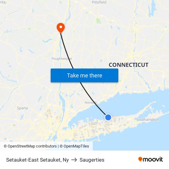 Setauket-East Setauket, Ny to Saugerties map