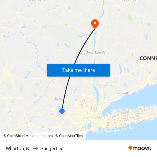 Wharton, Nj to Saugerties map