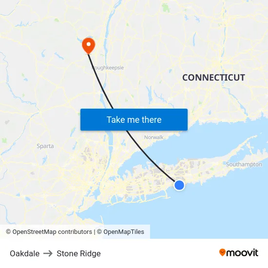 Oakdale to Stone Ridge map