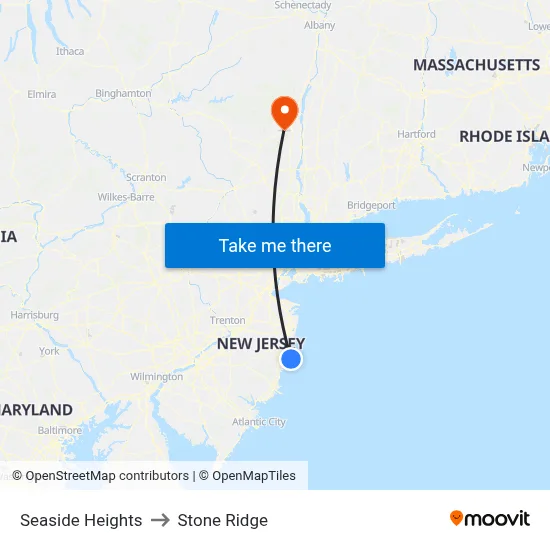 Seaside Heights to Stone Ridge map