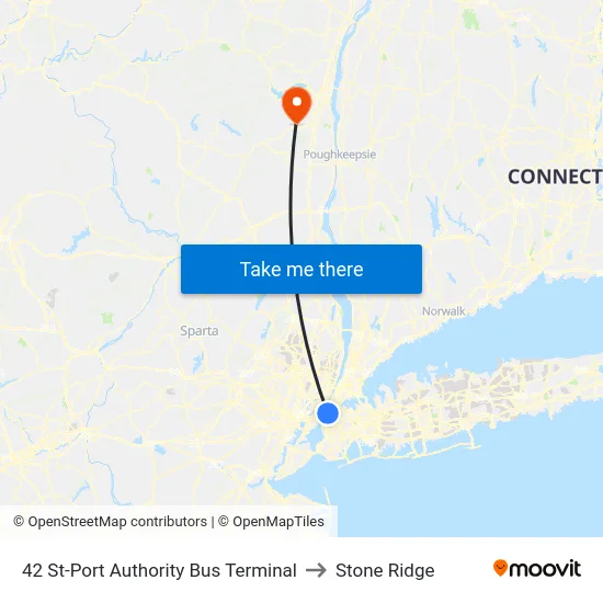 42 St-Port Authority Bus Terminal to Stone Ridge map