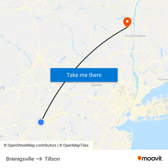 Breinigsville to Tillson map