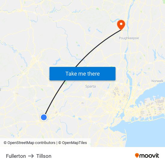 Fullerton to Tillson map