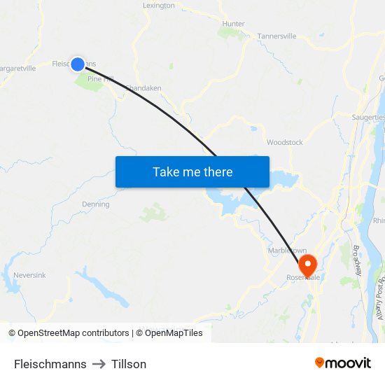 Fleischmanns to Tillson map