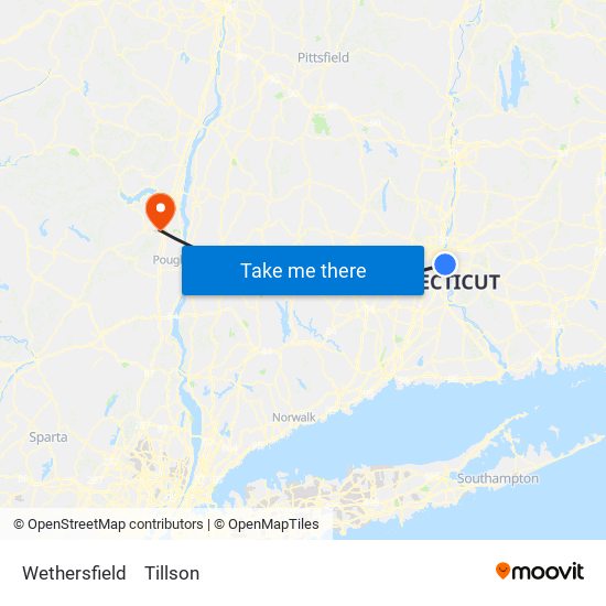 Wethersfield to Tillson map