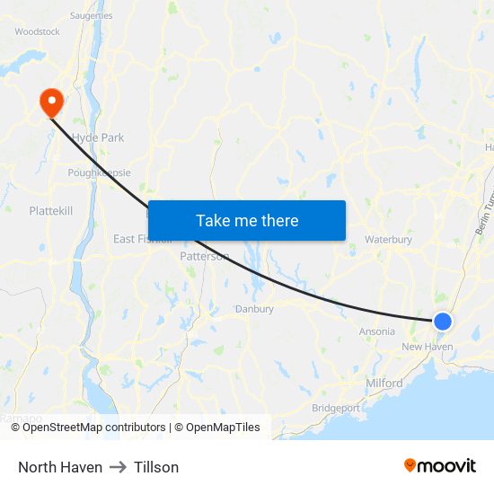 North Haven to Tillson map