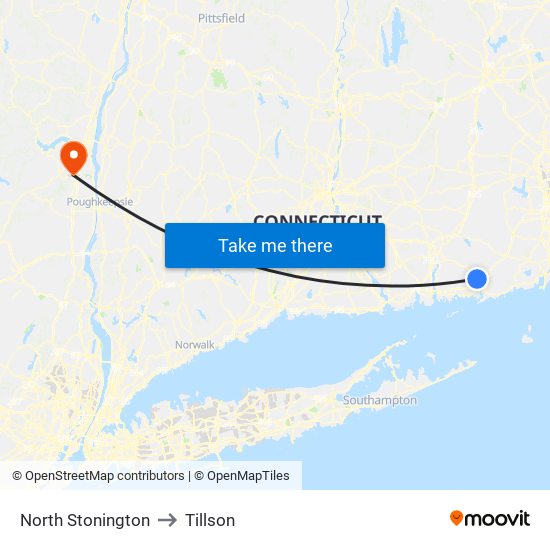 North Stonington to Tillson map