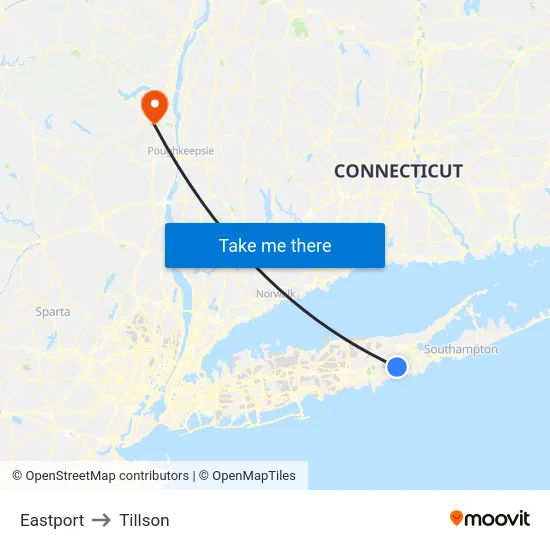 Eastport to Tillson map