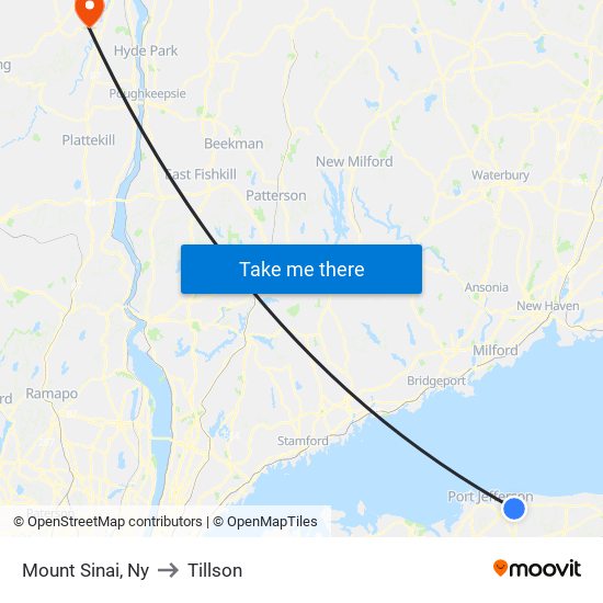 Mount Sinai, Ny to Tillson map