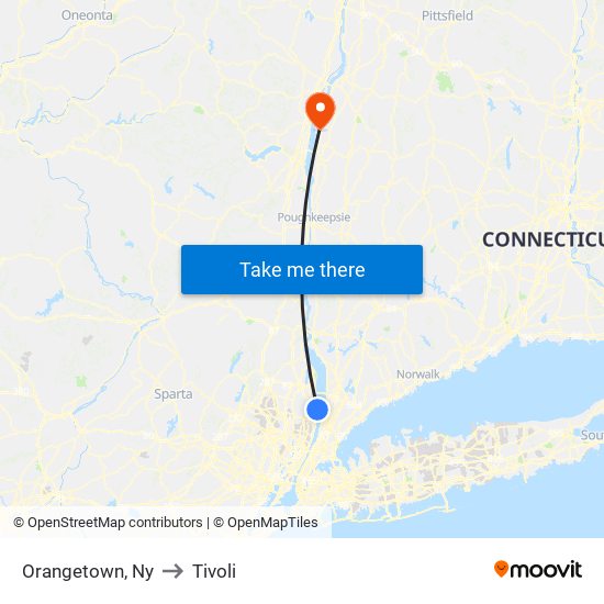 Orangetown, Ny to Tivoli map