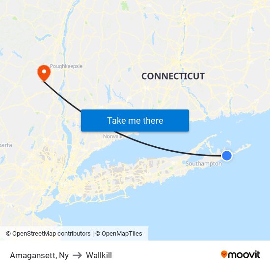 Amagansett, Ny to Wallkill map