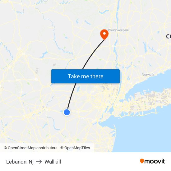 Lebanon, Nj to Wallkill map