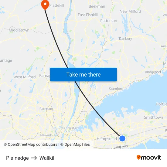 Plainedge to Wallkill map