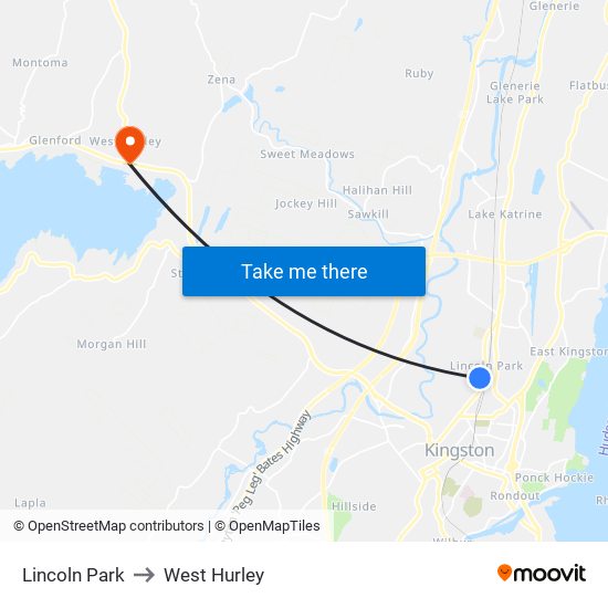 Lincoln Park to West Hurley map