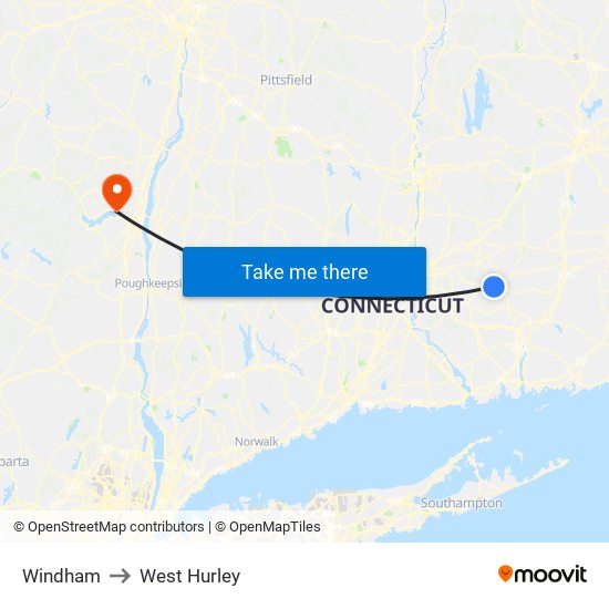 Windham to West Hurley map