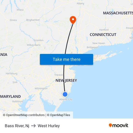 Bass River, Nj to West Hurley map