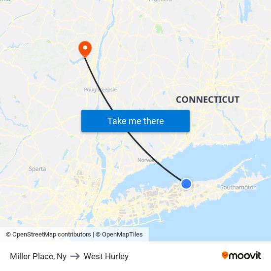 Miller Place, Ny to West Hurley map