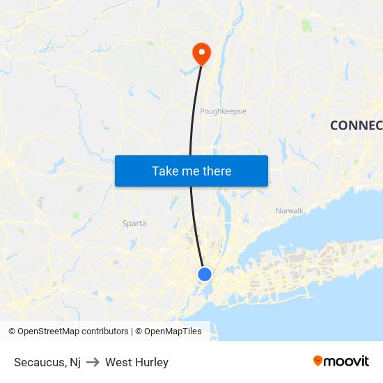 Secaucus, Nj to West Hurley map