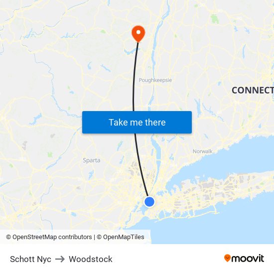 Schott Nyc to Woodstock map