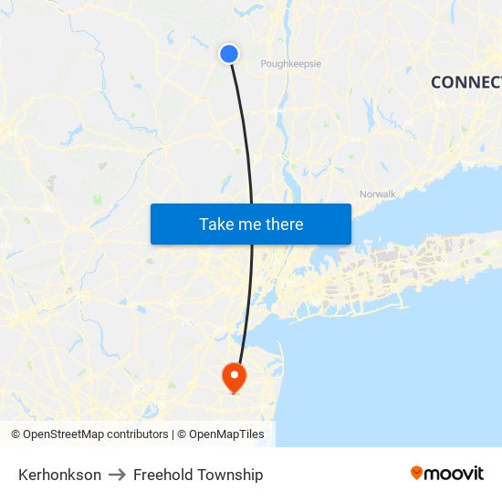 Kerhonkson to Freehold Township map