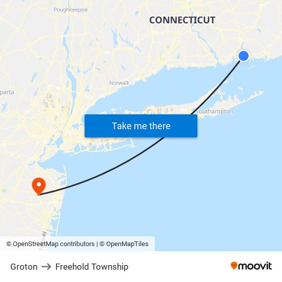 Groton to Freehold Township map