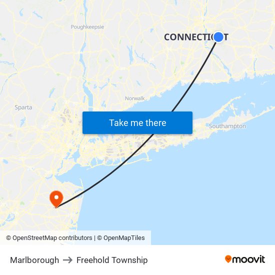 Marlborough to Freehold Township map