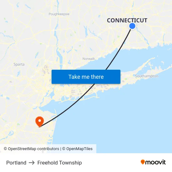 Portland to Freehold Township map