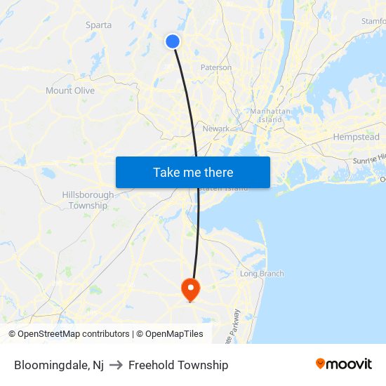 Bloomingdale, Nj to Freehold Township map