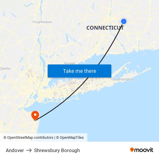 Andover to Shrewsbury Borough map