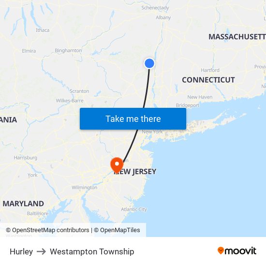 Hurley to Westampton Township map