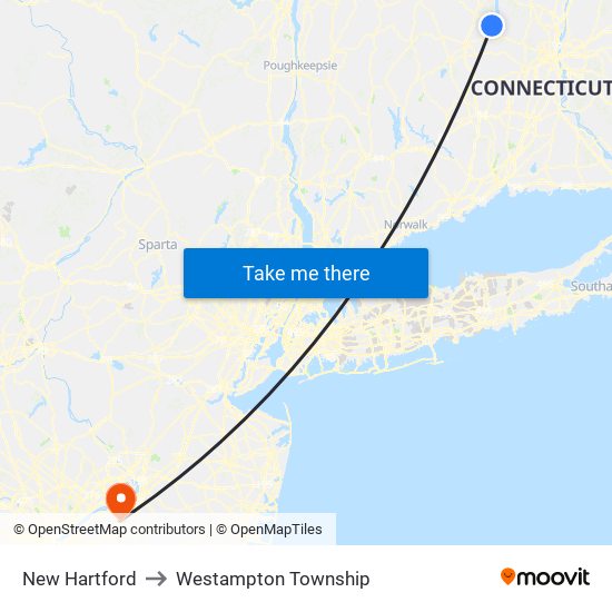 New Hartford to Westampton Township map