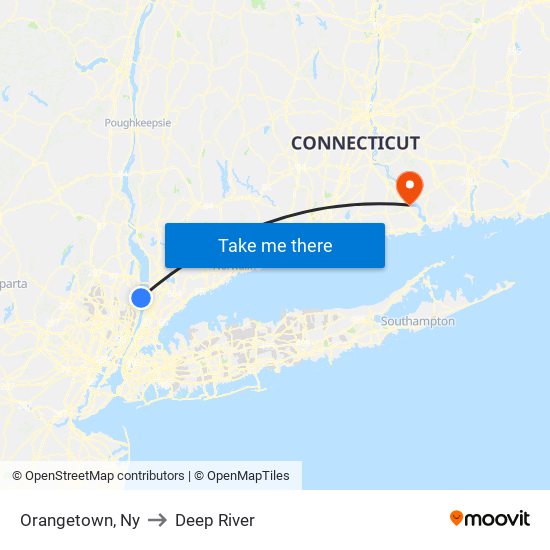 Orangetown, Ny to Deep River map