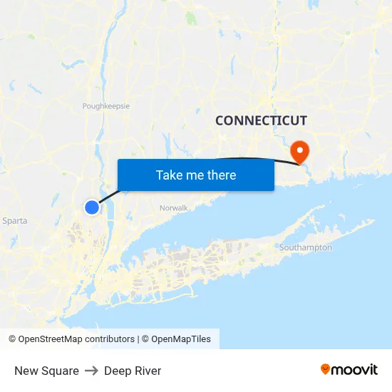 New Square to Deep River map