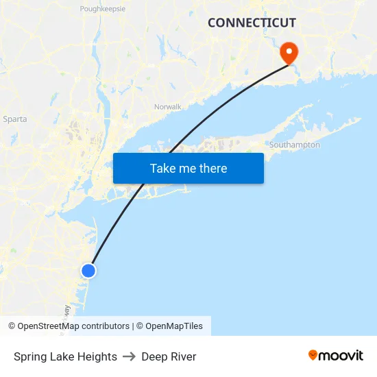 Spring Lake Heights to Deep River map