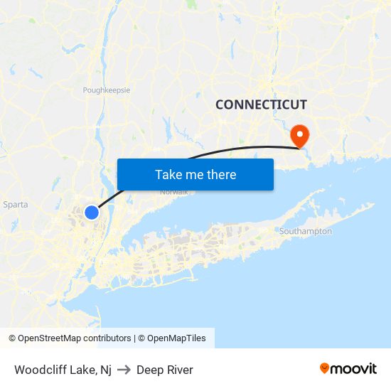 Woodcliff Lake, Nj to Deep River map