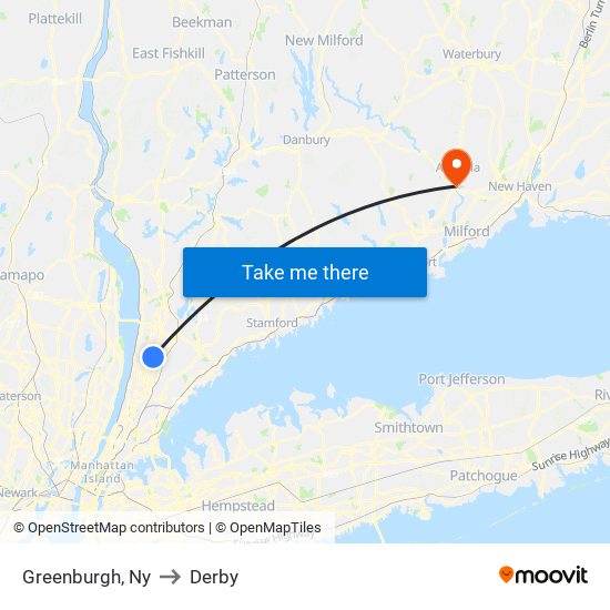 Greenburgh, Ny to Derby map