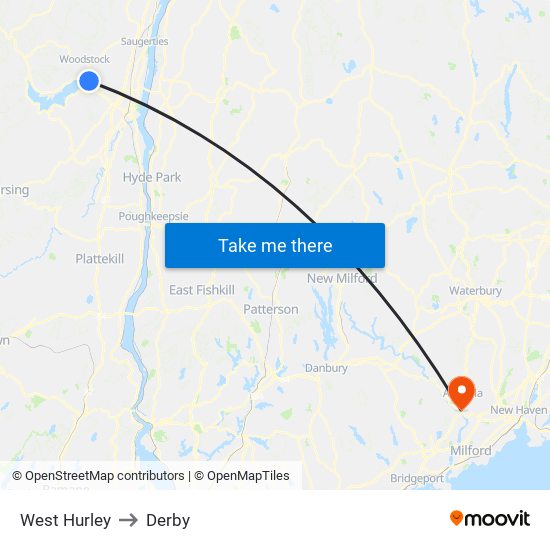 West Hurley to Derby map