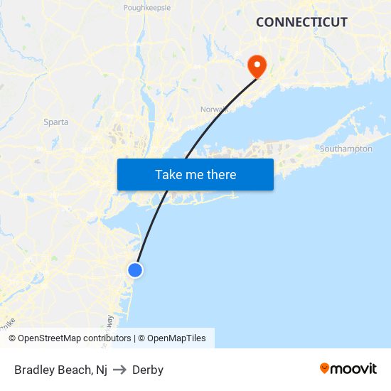 Bradley Beach, Nj to Derby map