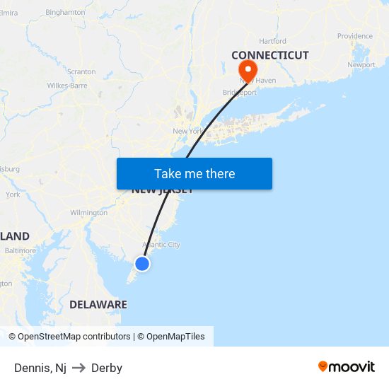 Dennis, Nj to Derby map