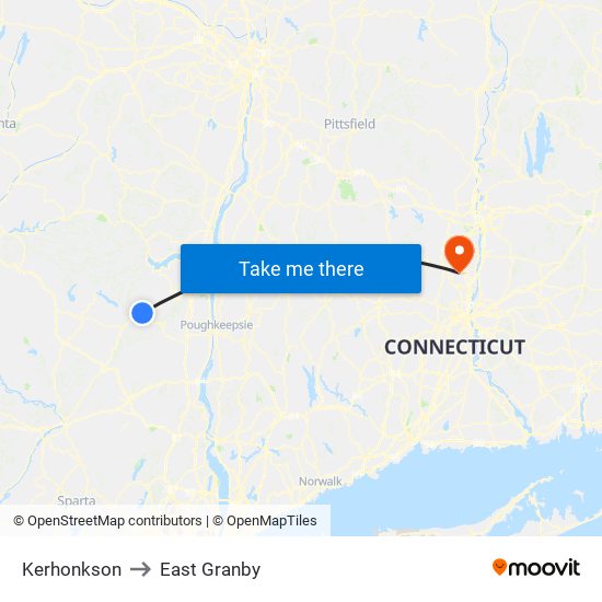 Kerhonkson to East Granby map